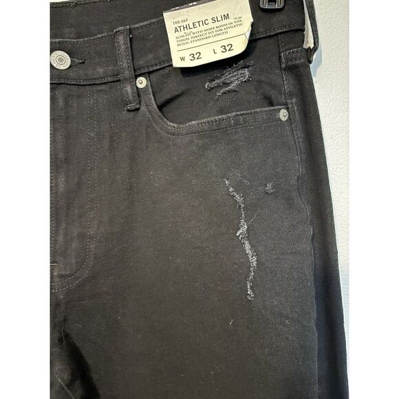 Abercrombie Fitch Jeans Mens 32 Black Athletic Slim Fit Denim Stretch - Picture 4 of 4